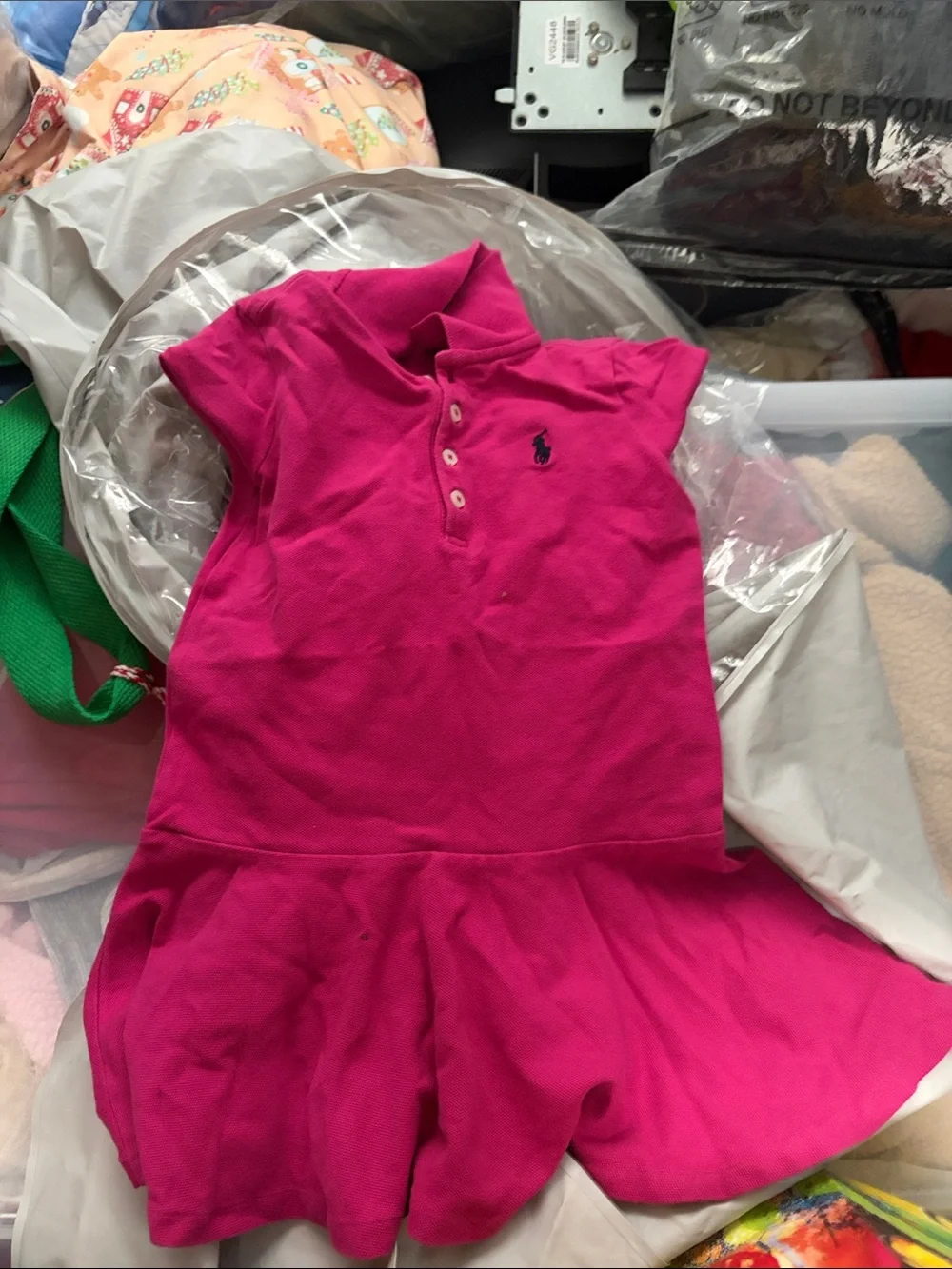 Ralph Lauren Hot Pink Polo Dress with Embroidered Pony